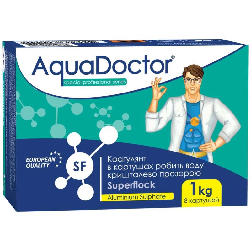 AquaDoctor Superflock — коагулюючий засіб у картушах для басейну, 1 кг