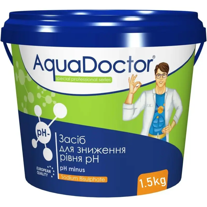 pH Minus AquaDoctor — засіб для зниження рівня pH у басейні, гранули, 1.5 кг
