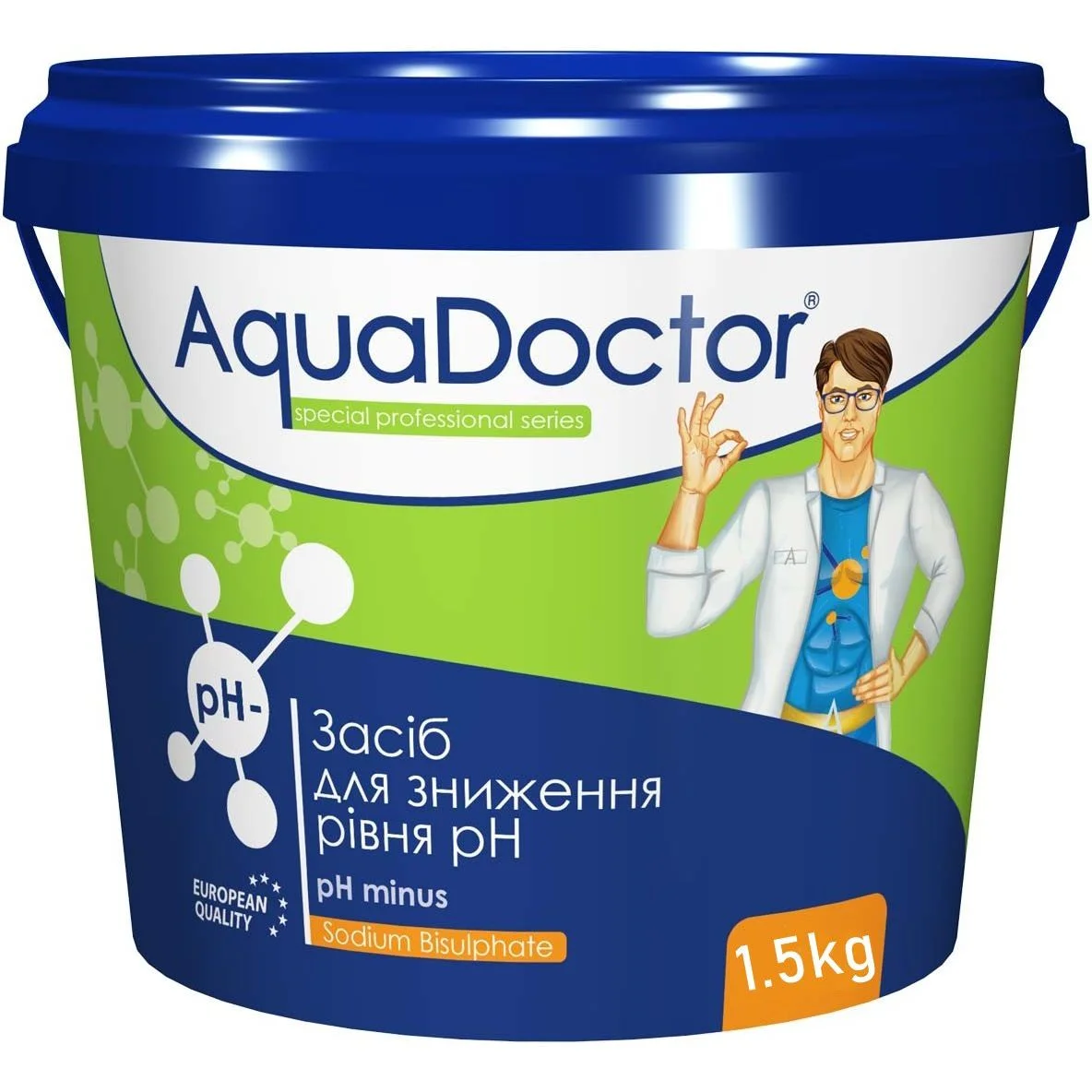 pH Minus AquaDoctor — засіб для зниження рівня pH у басейні, гранули, 1.5 кг