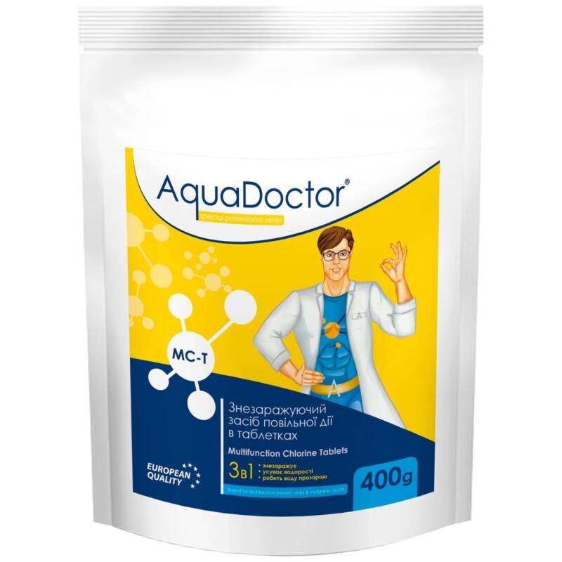 Хлор для басейну Aquadoctor МС-Т 3в1 таблетки по 200 грам (0.4 кг)