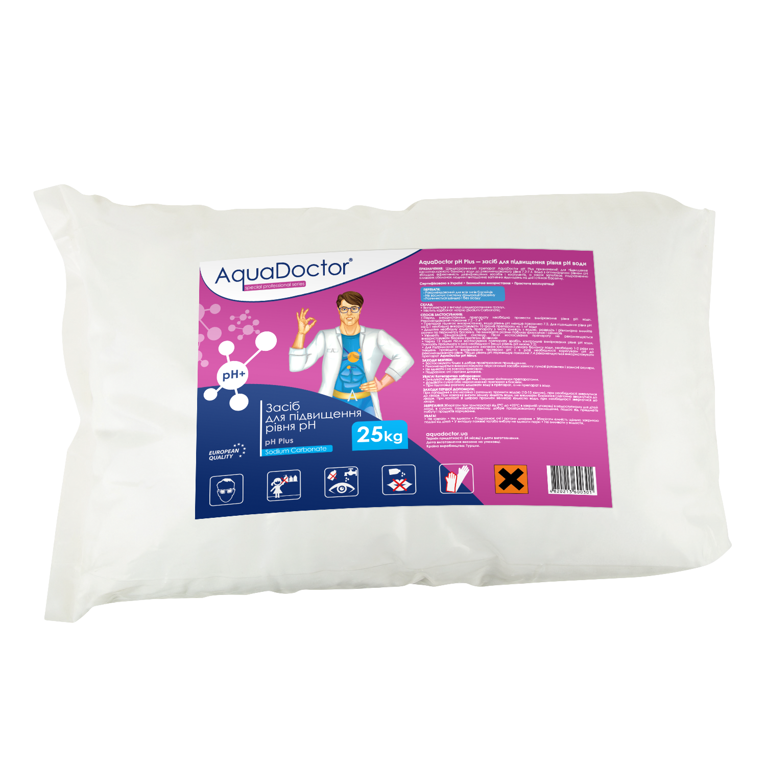AquaDoctor pH Plus — засіб для підвищення рівня pH у басейні, 25 кг